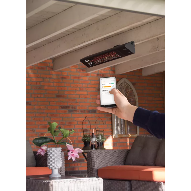 Infražiarič SUNRED PRO25W-SMART, nástenný trojuholníkový tmavý, 2500 W, čierny, IP55