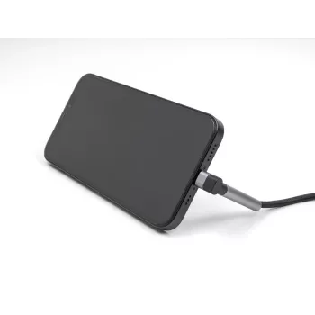 USB Type-C na Lightning nabíjací a dátový kábel s uhlovým konektorom a funkciou stojana, DELOCK 1,5 m, 9 V 3 A (MFi)