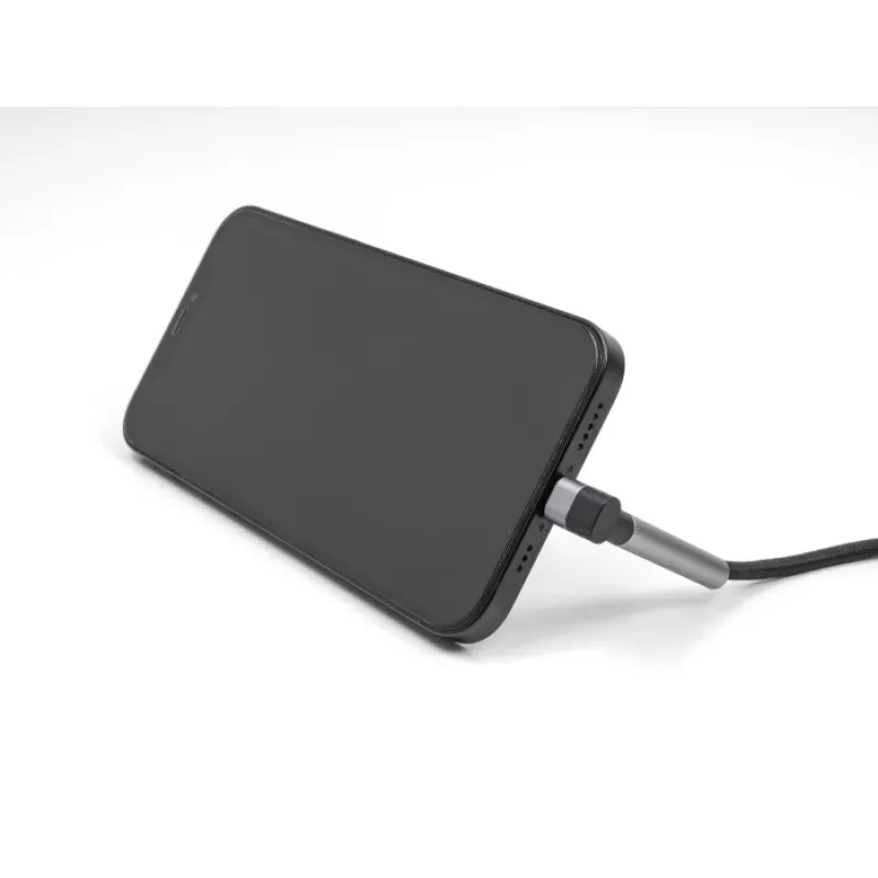 USB Type-C na Lightning nabíjací a dátový kábel s uhlovým konektorom a funkciou stojana, DELOCK 1,5 m, 9 V 3 A (MFi)