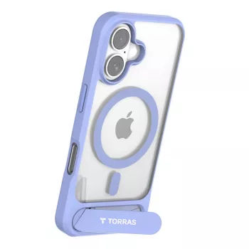 Ochranné puzdro Torras Pstand Series pre iPhone 16 — modrá, tenké s integrovaným stojanom
