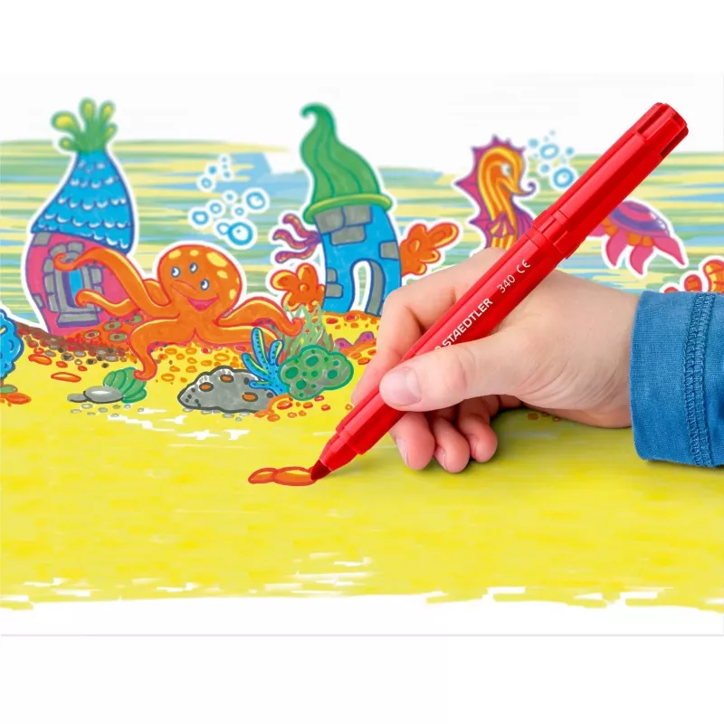 Fixka Staedtler Noris Jumbo balenie 6 ks umývateľná netoxická — široký hrot, fixky bezpečné pre deti