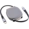 USB-C kábel InLine 35850, 100W Power Delivery, 0,80 m, čierno-sivý