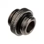 Adaptér Alphacool G1/4 samec na G1/4 samec, kovové uhlové spojenie, čierny