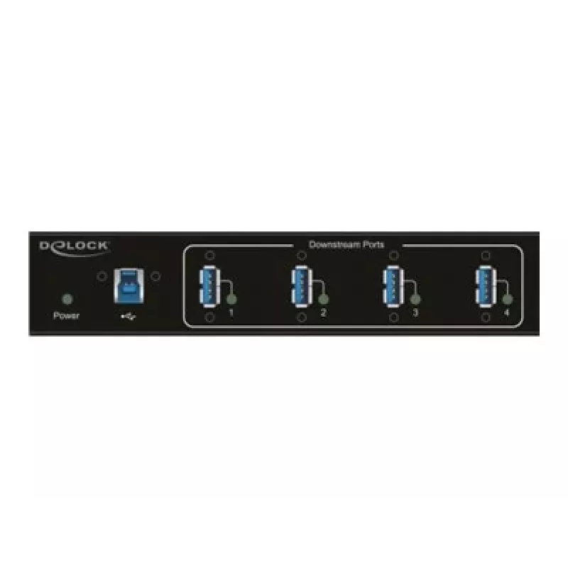 Delock 63309 externý priemyselný USB hub, 4 x USB 3.0 Type-A, ochrana ESD 15 kV, kovové puzdro, montáž na stenu
