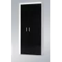 Cama Meble SAMBA 1 BI/CZ skriňa, biela / čierna lesklá