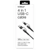Celly 4-IN-1 kábel A+C na C+LIGHT 2M BK