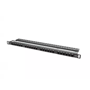 Lanberg PPU5-0024-B - RJ-45 - Cat5, Cat5e - čierna - kov - racková montáž - 0,5HE (PPU5-0024-B)