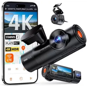 Auto kamera VANTRUE N4 PRO S 3-kanálová (predná + interiér + zadná), 3840x2160, F/1.8, Wi‑Fi, GPS, 3,19 palcový displej