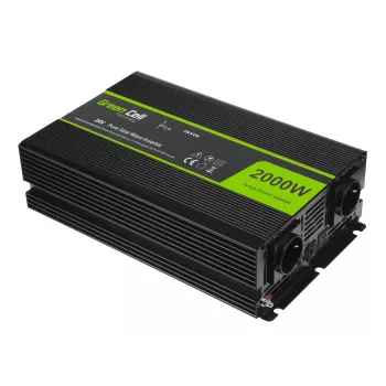 Napäťový menič Green Cell INV20, 24 V DC na 230 V AC, 4000 W, 50 Hz, 40 A vstup, pre interiér, čierna