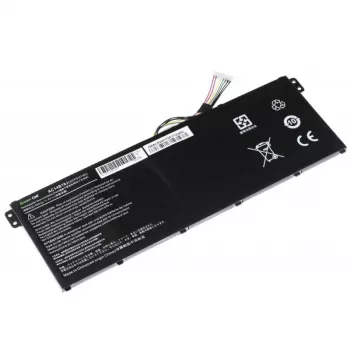 Battery Green Cell AC52 for Acer Aspire E11 ES1-111M ES1-131 E15 ES1-512 Chromebook CB3-111 CB5-311, 11.4V 2200mAh Li-Ion, 3 cells, black
