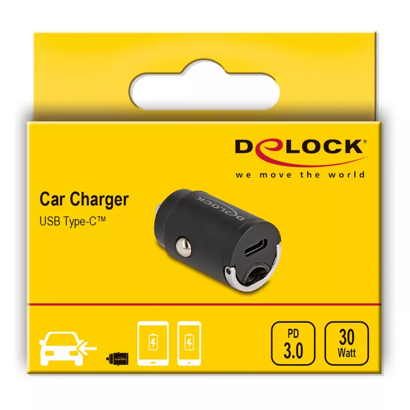 Auto nabíjačka DeLOCK 64278 univerzálna čierna rýchlonabíjanie 12-24V