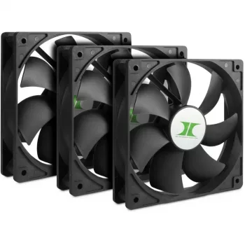 INTER-TECH 88887289 120mm ventilátor do skrine balenie 3 ks čierny