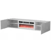 Cama TV skrinka TULA 183x35x37 biela matná + biela rímsa