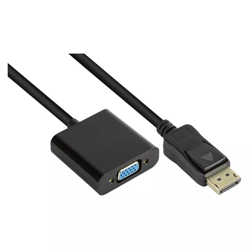 Adaptér DisplayPort samec na VGA samica, 1920*1200 @60Hz, pozlátené kontakty, cca 20cm, Good Conn (DP-AD11)