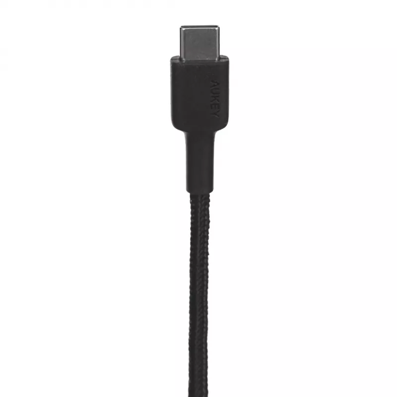 AUKEY CB-CD30 kábel USB-A na USB-C 0,9 m, nylonový oplet, 60W PD, 3A, čierny