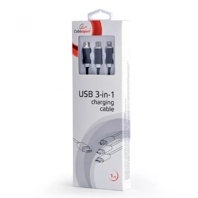 USB 2.0 kábel Gembird CC-USB2-AM31-1M — USB A konektor samec, 1 m, čierny