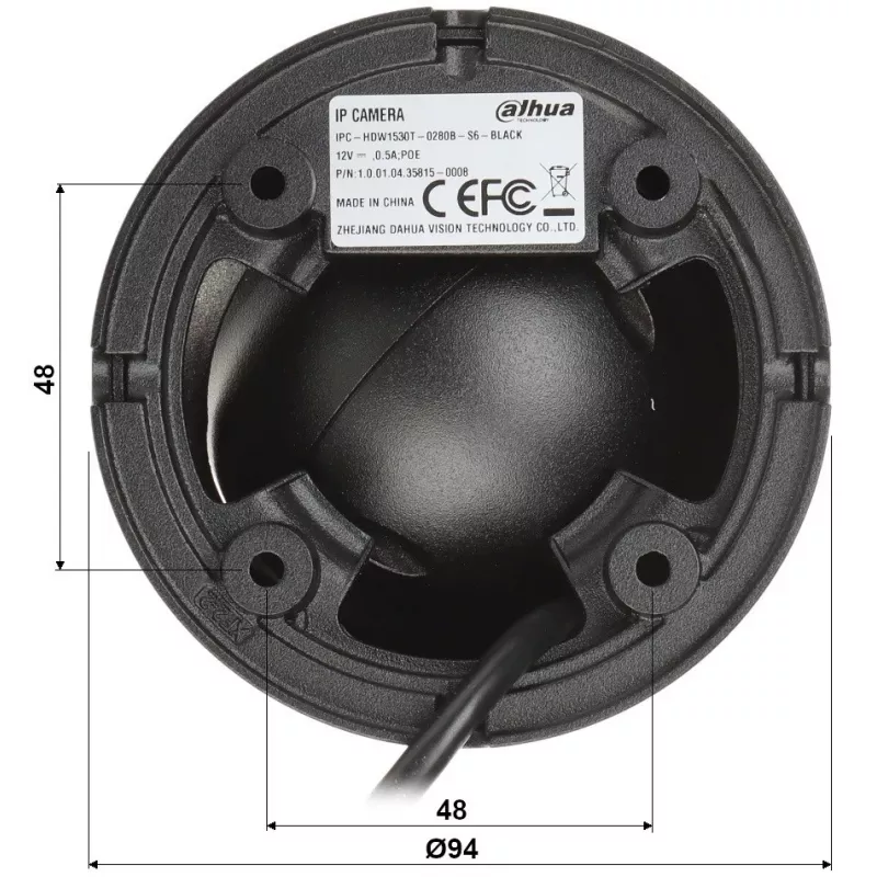 IP kamera DAHUA IPC-HDW1530T-0280B-S6-čierna čierna