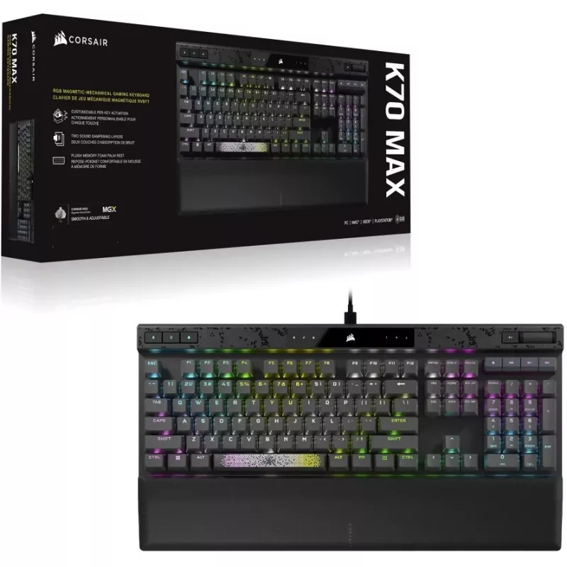 Corsair K70 MAX klávesnica gaming USB nemecká čierna