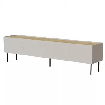 TV skrinka Cama Meble FELLINI 200x40x52 cm, cashmere rám, olejovaná dubová doska