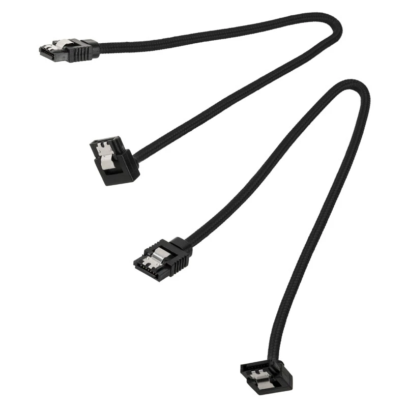 Corsair CC-8900278 Premium SATA kábel s opletom, uhlový, 30 cm, čierny, balenie po 2 kusy