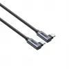 USB-C kábel Unitek C14147ABK01-1M, 1 m, 90° zahnuté konektory, USB PD 3.0 100W, dáta 480 Mbit/s, čierny