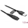 Delock 90987 nabíjací kábel USB 5 V pre elektrické holiace strojčeky, kompatibilný s Hatteker RFC-588 / RFC-598
