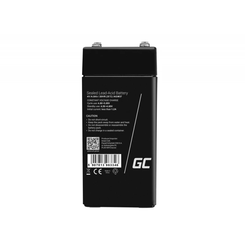 Green Cell AGM37 priemyselná batéria, uzavretá olovená (VRLA), 4000 mAh, 4 V