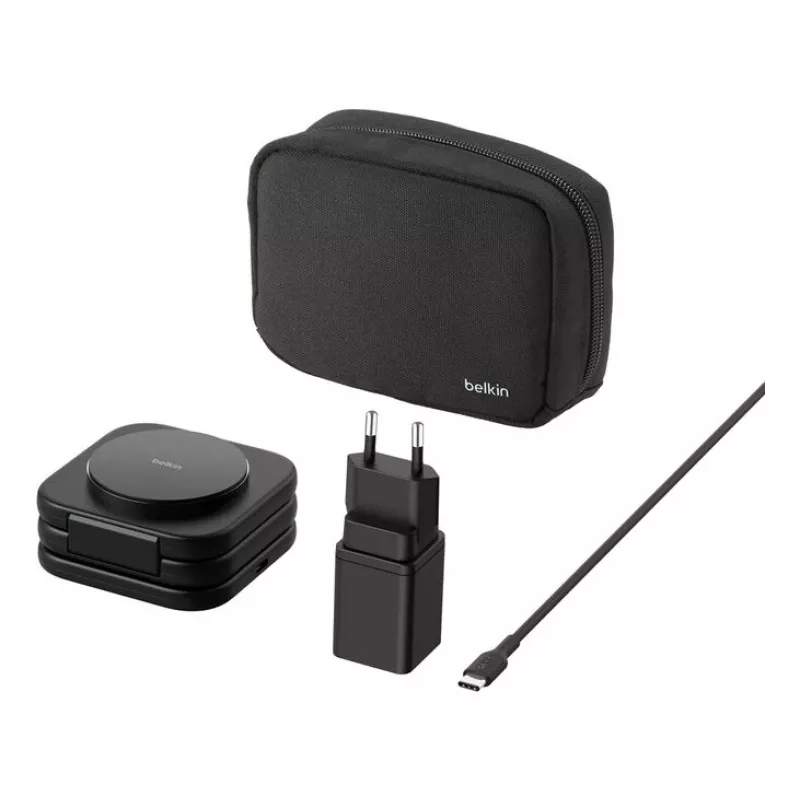 Belkin BoostCharge Pro Qi2 3v1 magnetická skladacia bezdrôtová cestovná nabíjačka, čierna, 15 W