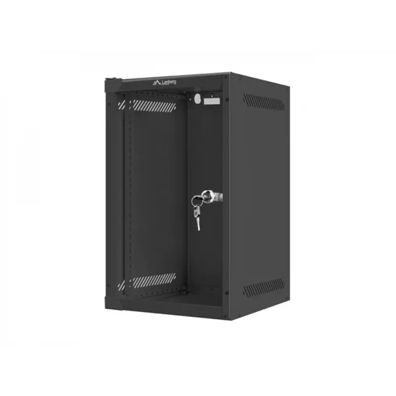 Nástenný rack LANBERG WF10-2309-10B 9U, 469×280×310 mm, hĺbka 10 palcov, čierna, IP20
