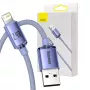 Kábel Baseus Crystal Shine USB na Lightning, 2,4A, 2m (fialová)