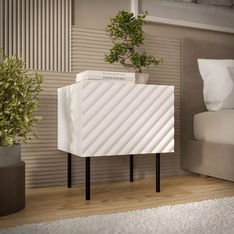 Nočný stolík Cama LUCCA nočný stolík 2 ks 47x40x52 cm biely MDF/drevotrieska
