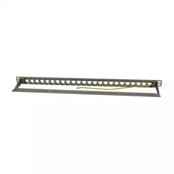 Keystone, modulový nosič, 48,30cm (19) patch panel pre 24xTP moduly, 0,5HE, svetlosivá (S216333)