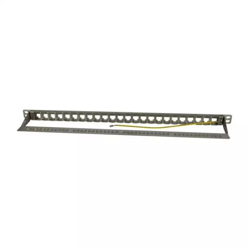 Keystone, modulový nosič, 48,30cm (19) patch panel pre 24xTP moduly, 0,5HE, svetlosivá (S216333)