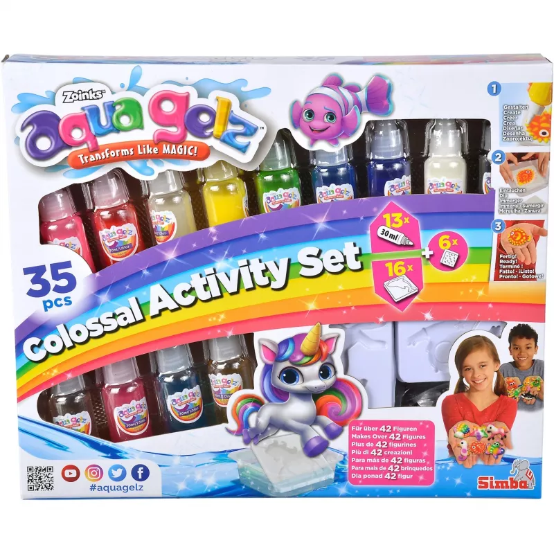 Gél na vodnej báze pre kreatívne hranie SIMBA Crafts Simba Aqua Gelz Colossal Set 106322566