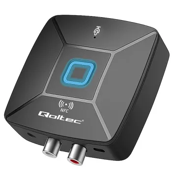 QOLTEC bezdrôtový audio HiFi vysielač/prijímač model 56981 — Bluetooth/Line-In audio most