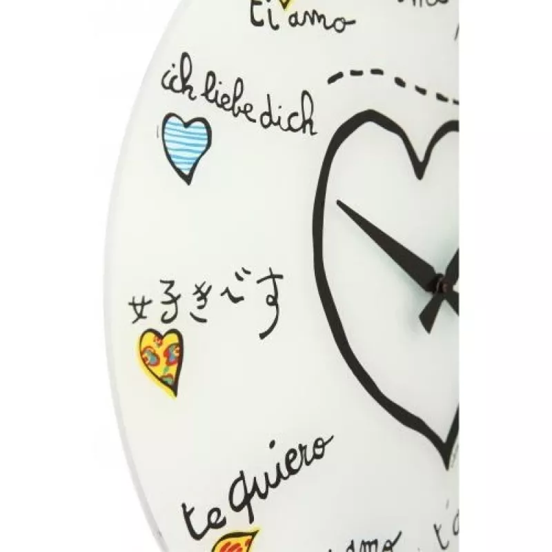 NeXtime hodiny 8030 Loving You, Ø43 cm, nástenné, biele/viacfarebné