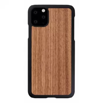 Puzdro na smartphone man and wood pre iPhone 11 Pro Max — čierny orech, drevená zadná strana, ochranný rám