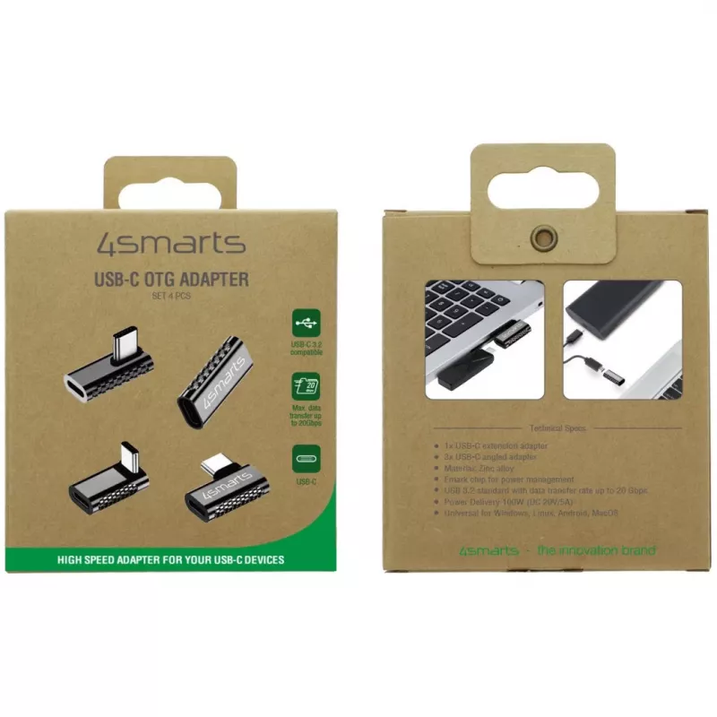 Káblový adaptér 4smarts 540464 USB-C na USB-C strieborný