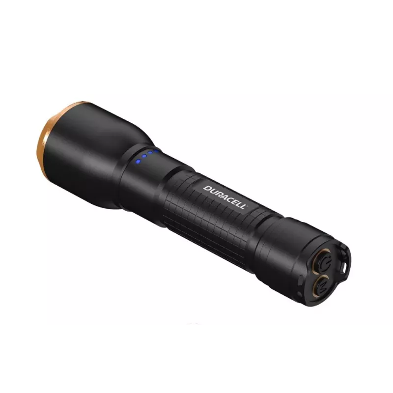 Baterka Duracell DF2500R — čierna, nabíjateľná ručná lampa