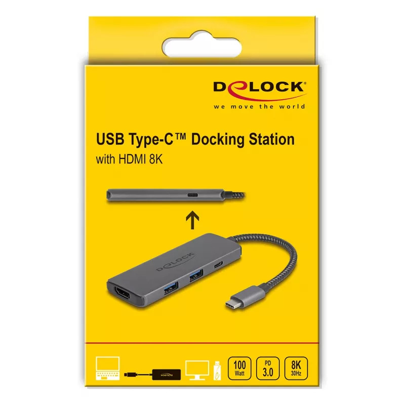 DeLOCK USB Type-C dokovacia stanica 8K HDMI USB PD 3.0 100 W
