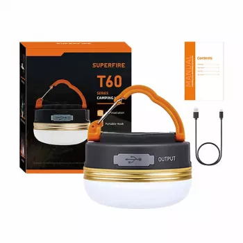 Kempingová lampa Superfire T60 2,5 W s 1000 mAh nabíjateľnou batériou