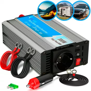 Napäťový menič Extralink OPIP-300W 12V 300W čistý sínus, hliníkové puzdro, aktívne chladenie