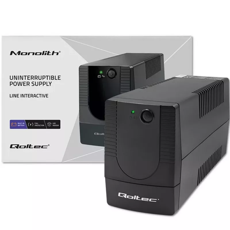 Qoltec 53774 UPS (záložný zdroj) Line-Interactive 1 kVA 600 W 1 AC výstup