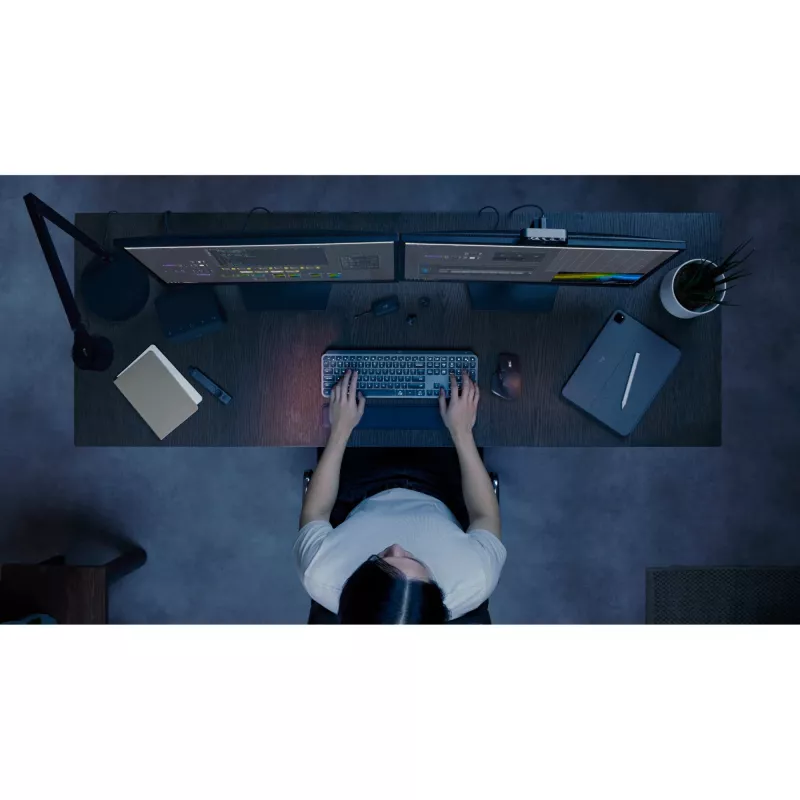 Logitech MX Keys S Combo klávesnica myš v balení kancelária RF Wireless + Bluetooth QWERTZ švajčiarska grafitová