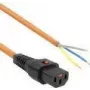 ACT napájací kábel C13 IEC Lock - otvorený koniec oranžový 3 m, PC967