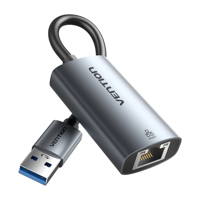 USB na Gigabit Ethernet adaptér Vention CEZ – káblové USB host rozhranie, 1000 Mbit/s, sivý