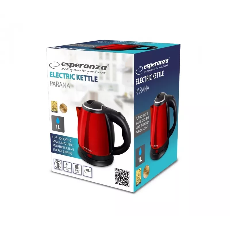 Esperanza EKK128R elektrická kanvica Parana 1 l čierna, červená 1350 W