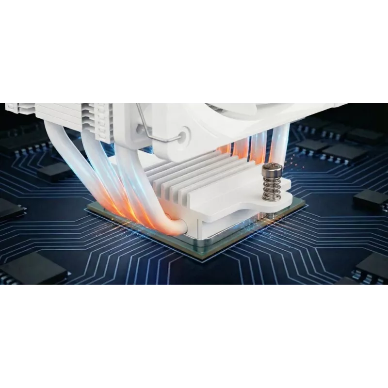 CPU chladič MODECOM Volcano 0C T721 ARGB 120 biely, Single-Tower, 120 mm ventilátor