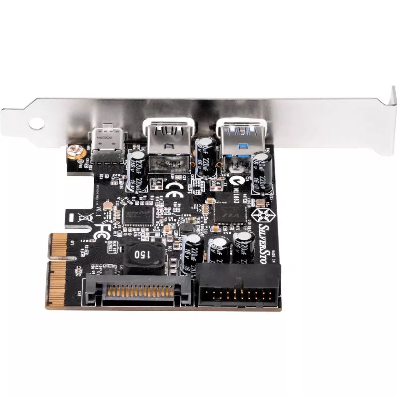 SilverStone ECU05 - USB adaptér - PCIe 2.0 x2 Low Profile - USB 3.1 Type-C x 1 + USB3.0 x 2 + USB3.0 (interný) x 2 (SST-ECU05)
