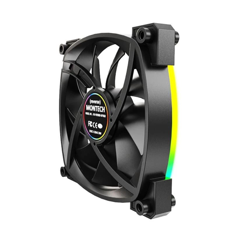 Montech RX120 PWM ventilátor počítačovej skrine 12 cm čierny 3 ks